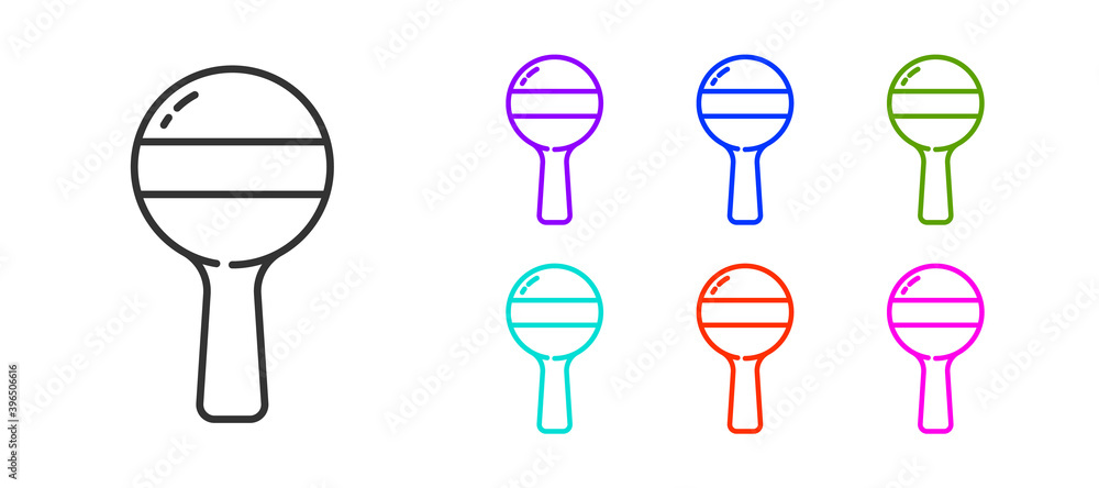 Black line Rattle baby toy icon isolated on white background. Beanbag sign. Set icons colorful. Vector. Black line Rattle baby toy icon isolated on white background. Beanbag sign. Set icons colorful. Vector.