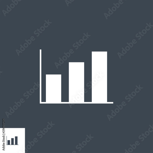 Bar Chart related vector glyph icon. Isolated onblack background. Vector illustration.