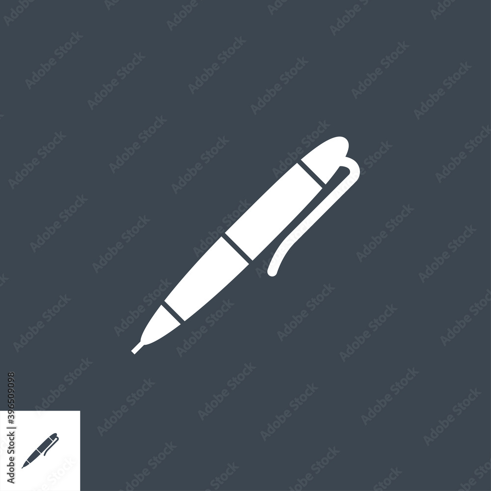 Pen related vector glyph icon. Isolated on black background. Vector illustration. Pen related vector glyph icon. Isolated on black background. Vector illustration.
