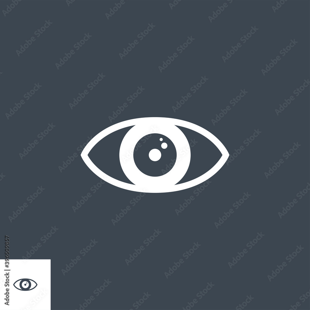 Eye related vector glyph icon. Isolated on black background. Vector illustration. Eye related vector glyph icon. Isolated on black background. Vector illustration.