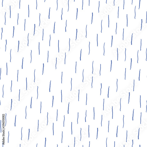 Vector abstract pattern with hand-drawn vertical short lines. Blue uneven stripes. Simple background for wallpaper, wrapping paper, fabric design