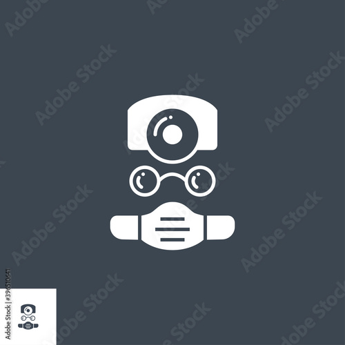 Doctor related vector glyph icon. Isolated on black background. Vector illustration.