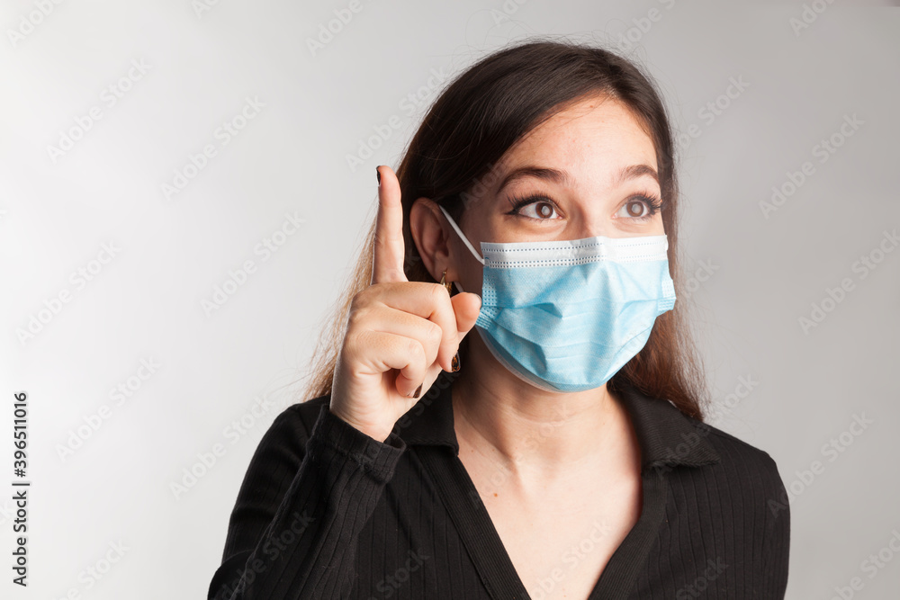 Girl with surgical mask. Covid19 Girl with surgical mask. Covid19