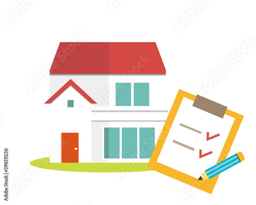 Illustration of a residence. House illustration. simple. Home insurance