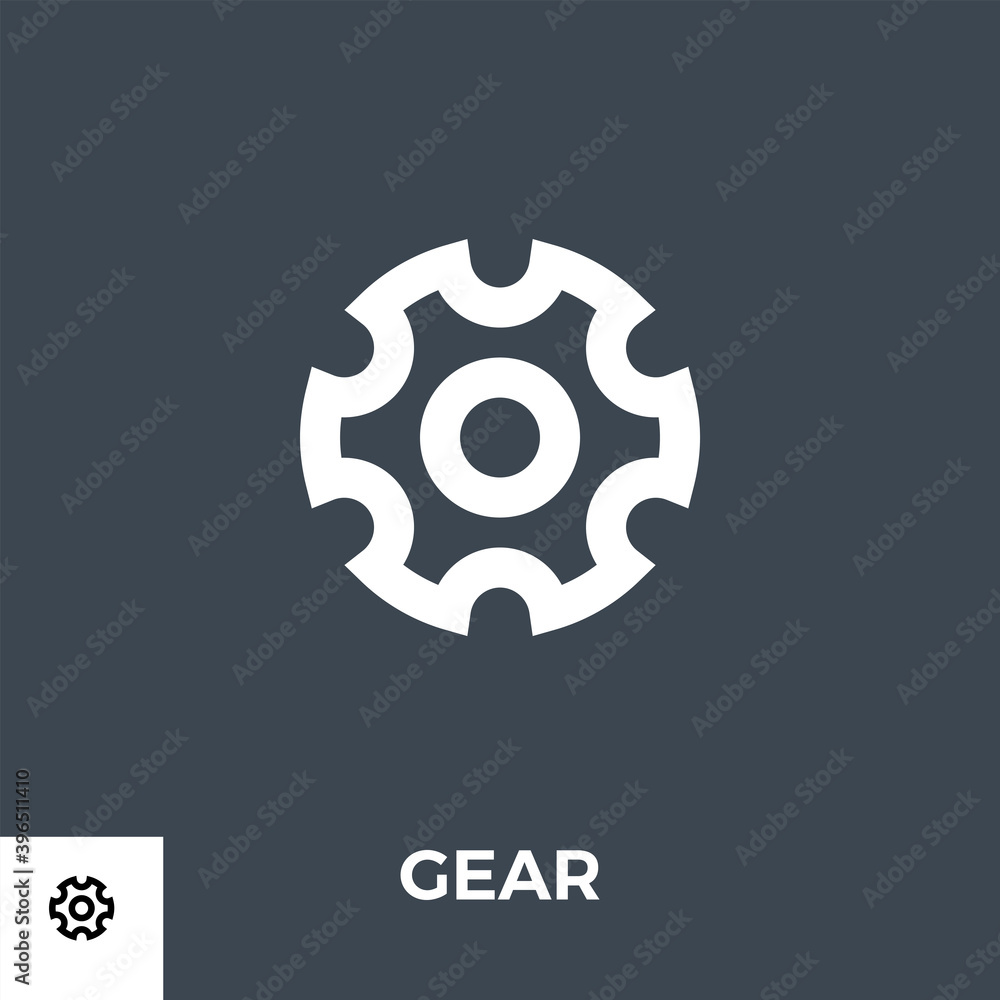 Gear Related Vector Glyph Icon. Isolated on Black Background. Vector Illustration. Gear Related Vector Glyph Icon. Isolated on Black Background. Vector Illustration.