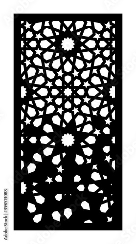 Gate, islamic art vector template. Cnc decorative pattern, jali design, exterior decor. Islamic, arabic laser cut. Shade screen, privacy fence, dividergate