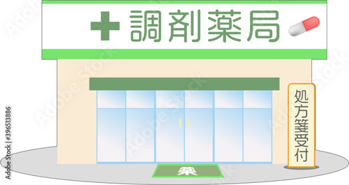 シンプルな調剤薬局のイラスト