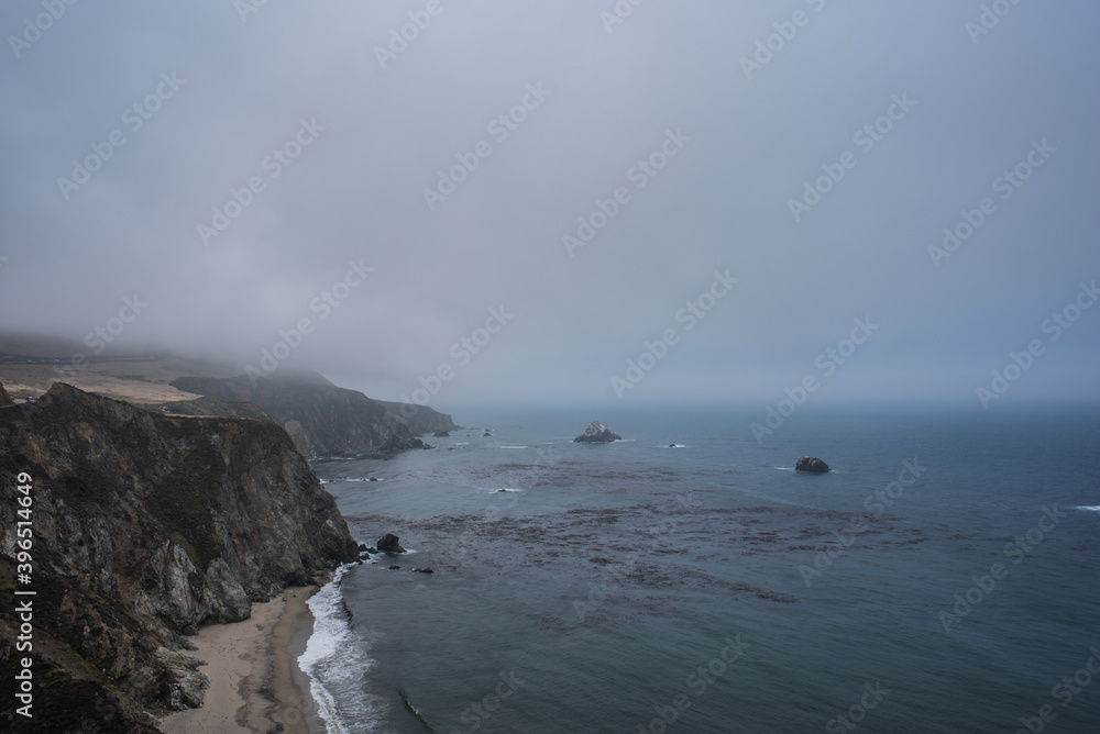 Beach at Big Sur, California State Route 1, West Coast, California, USA