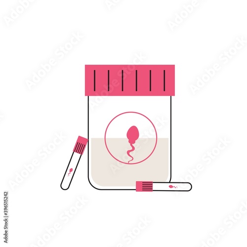 Concept illustration of sperm donor. Artificial insemination process.