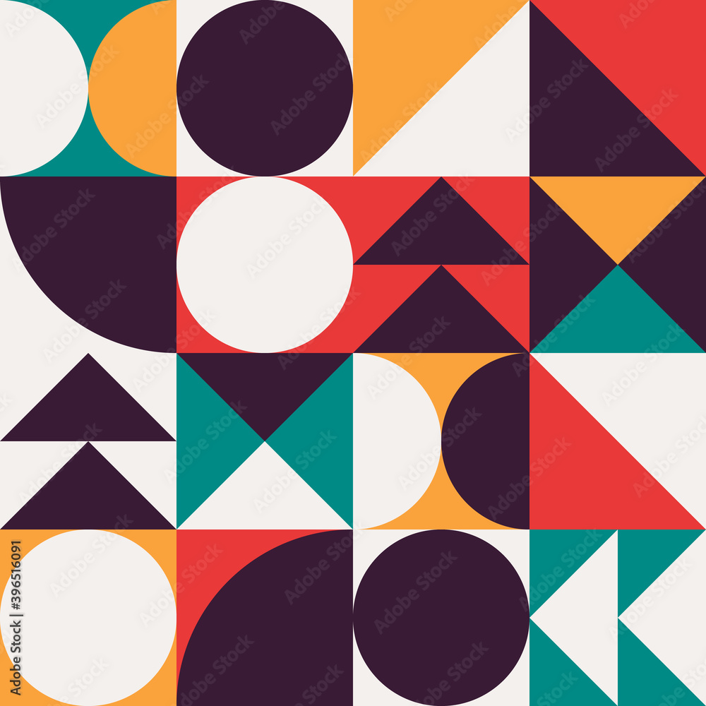A large abstract pattern of a grid of squares with geometric shapes. Modern graphic mosaic design. A large abstract pattern of a grid of squares with geometric shapes. Modern graphic mosaic design.