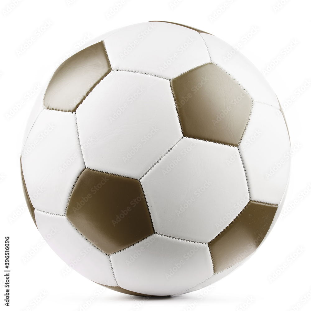 Leather soccer ball isolated on white background Leather soccer ball isolated on white background