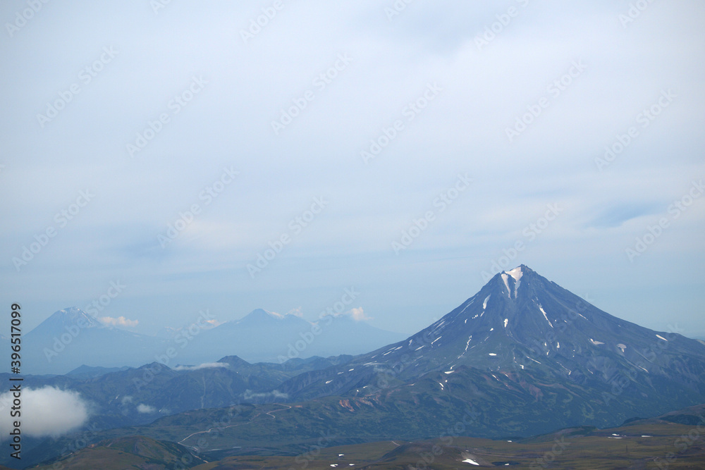 The Gorely Volcano (Burnt Volcano). View of the Vilyuchinsky volcano. Kamchatka. Archive photo, 2008