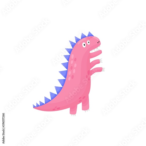 A worried dinosaur in childish style print. Funny tyrannosaurus rex