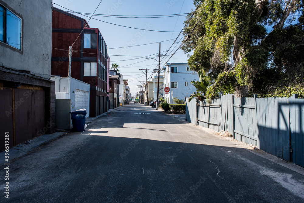 Empty street, Venice, Los Angeles, California, USA