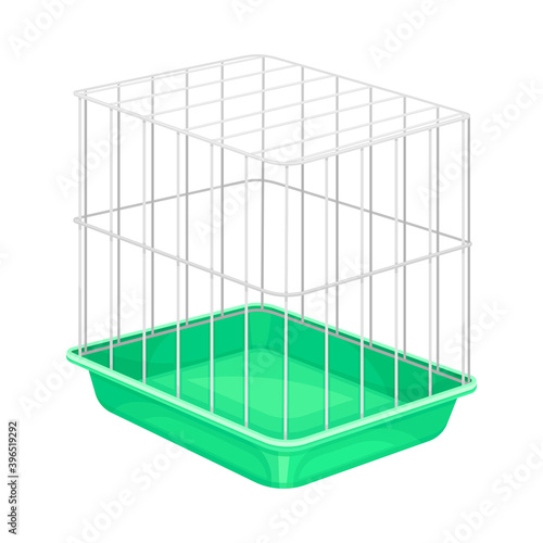 Metal Wire Cage for Pet Like Hamster Vector Illustration