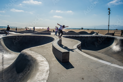 Skate park on Venice beach, Los Angeles, California, USA