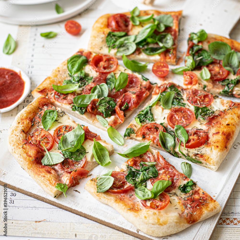 Fresh homemade pizza food recipe idea Fresh homemade pizza food recipe idea
