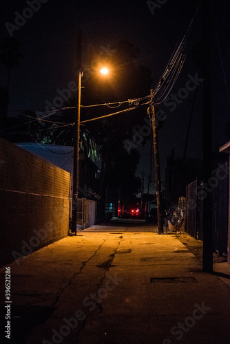 Almost dark alley Los Angeles, California, USA