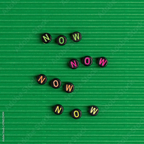 NOW word alphabet letter beads photo