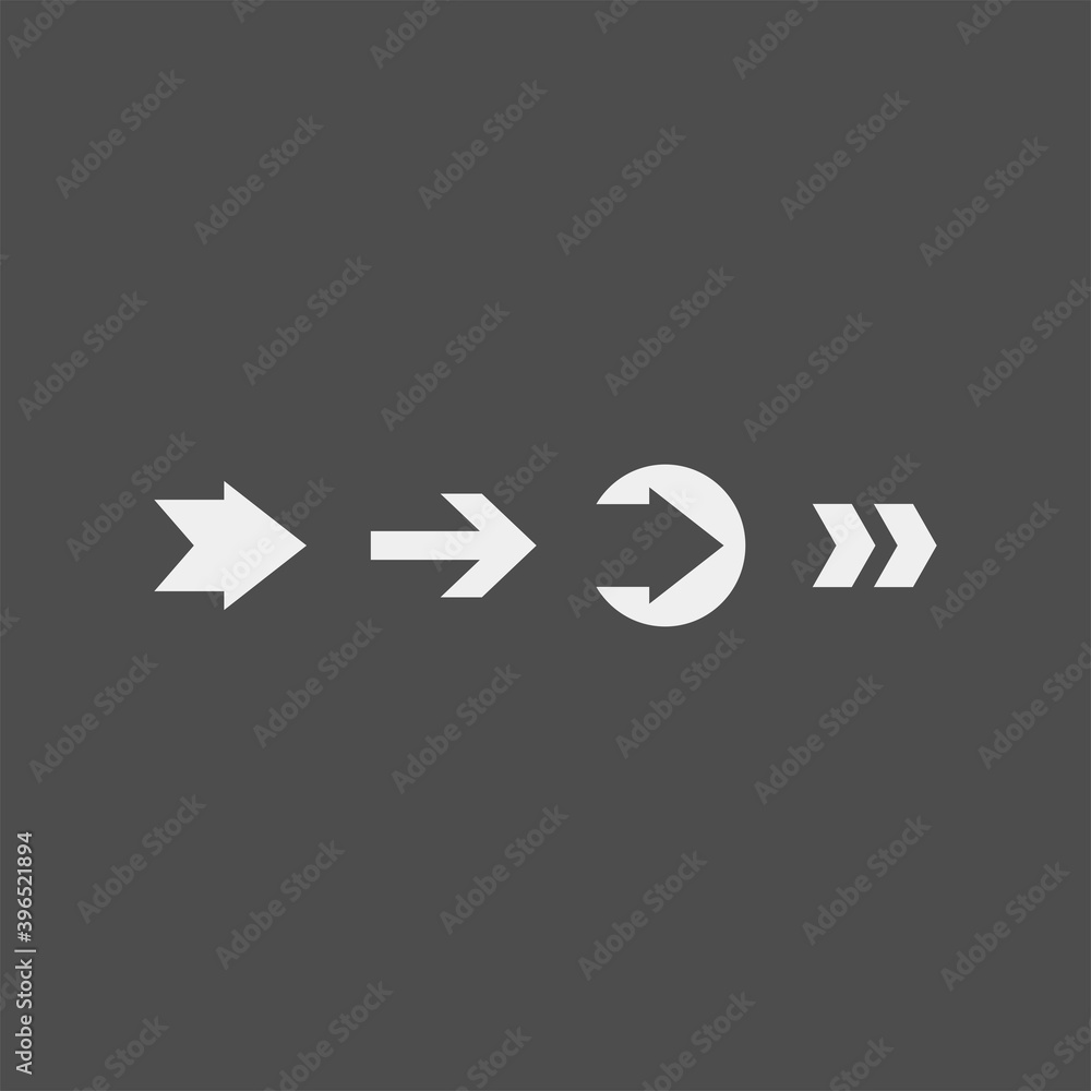 Fototapeta premium Arrows flat vector icons set 