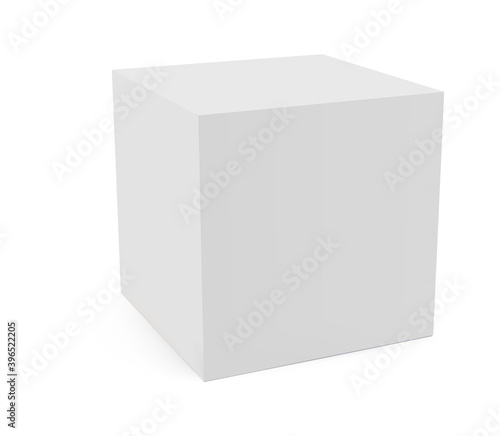 Three-dimension geometry cube isolated on white background © studioworkstock
