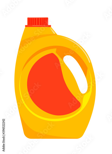 Liquid laundry detergent bottle isolated on white background