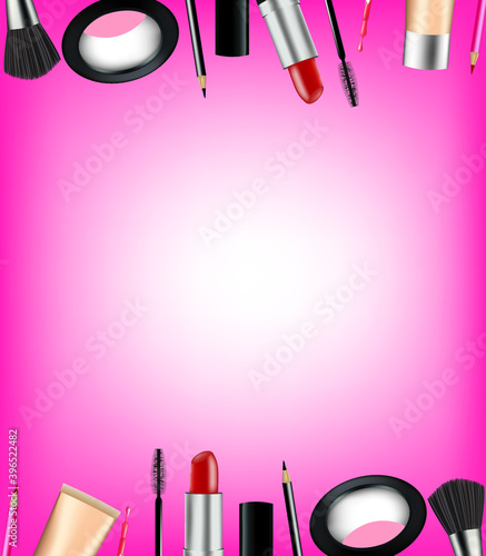 Cosmetic set background, vector