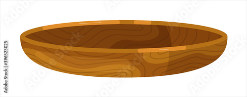 Empty clay plate tableware isolated on white background