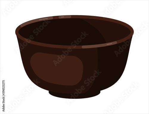 Retro ceramic chalice stoneware isolated on white background