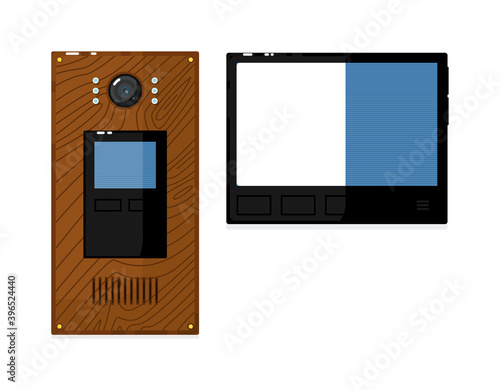 Video intercom system with display on white background