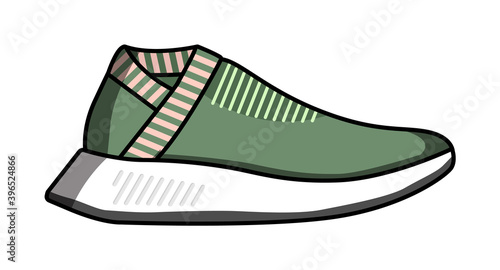 Casual laceless sneaker isolated on white background