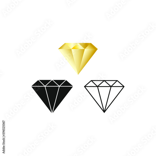 a set of diamond vector illustrations for icons and symbols. diamond logo