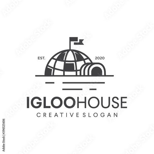 Igloo house logo hipster retro vintage icon Vector design