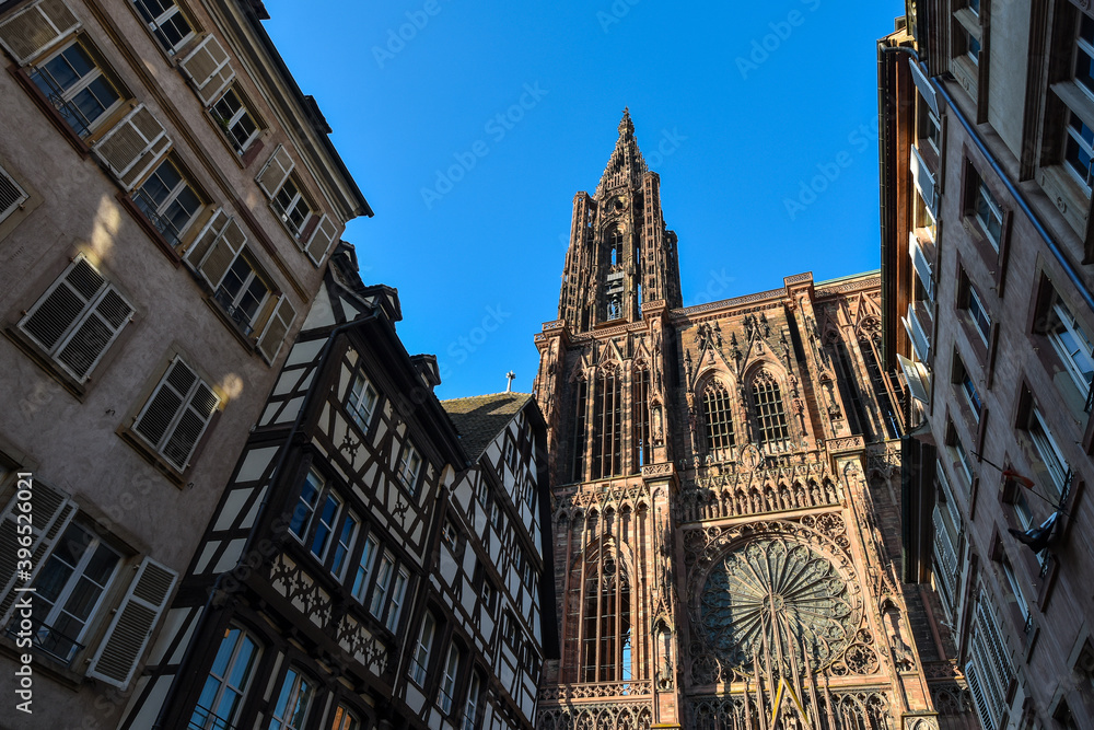 The Facade Strasbourg Cathedral, Strasbourg, France.