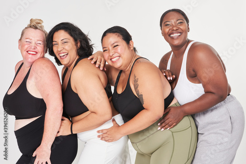 Photos Body positivity diverse curvy women sportswear
