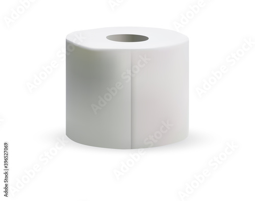 Toilet or lavatory paper roll isolated on white background