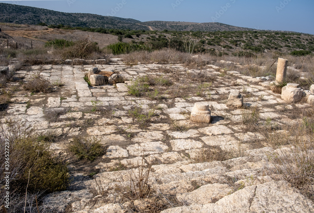 Ruins of Byzantine church. Khirbet Beit Lei or Beth Loya at Judean lowlands of Israel Ruins of Byzantine church. Khirbet Beit Lei or Beth Loya at Judean lowlands of Israel