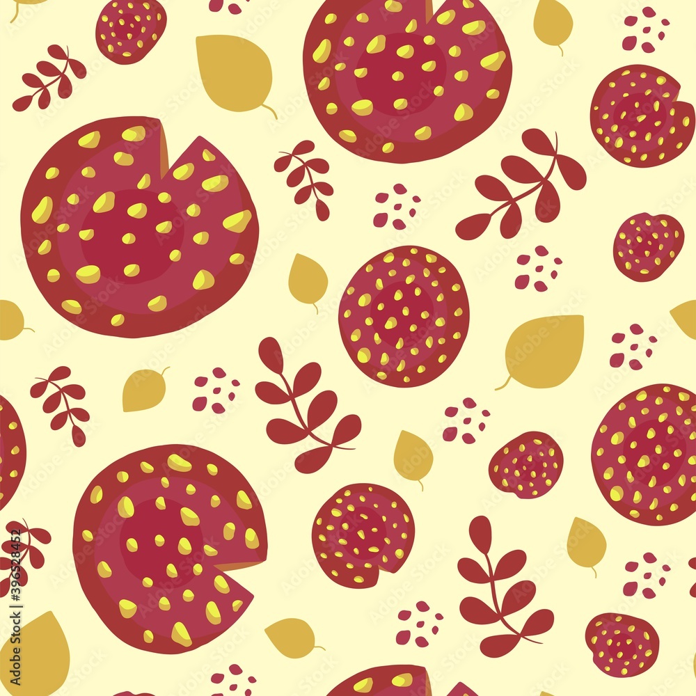 Amanita seamless pattern. Vector illustration set of red amanita Amanita seamless pattern. Vector illustration set of red amanita