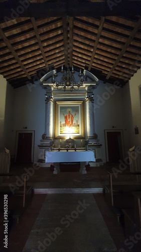 Interior view of the Church of Sant'Apollinare in the centre Chiusi, Tuscany.