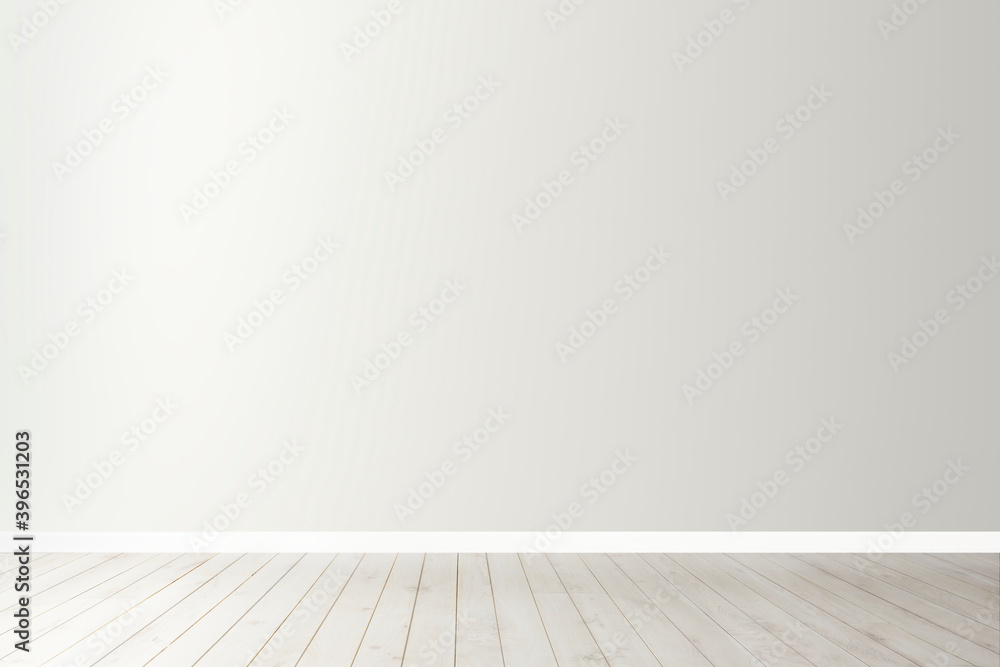 White blank concrete wall mockup with a wooden floor White blank concrete wall mockup with a wooden floor