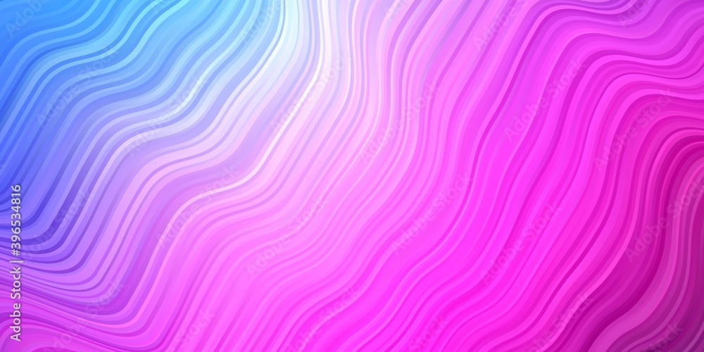 Fototapeta premium Light Pink, Blue vector pattern with curved lines.