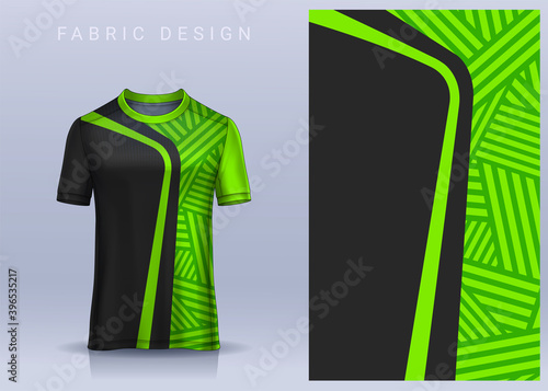 Fabric textile for Sport t-shirt ,Soccer jersey mockup for football club. uniform front view.