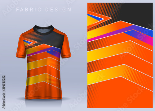 Fabric textile for Sport t-shirt ,Soccer jersey mockup for football club. uniform front view.