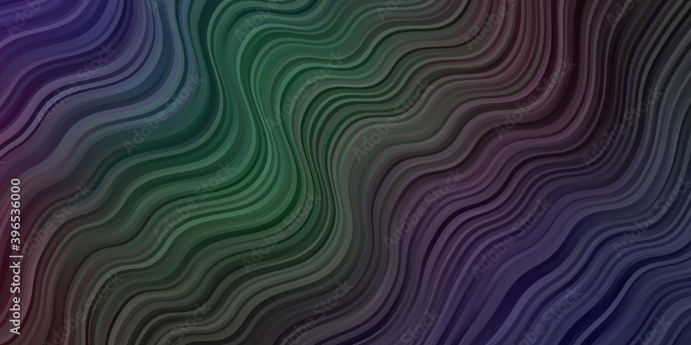Fototapeta premium Dark Multicolor vector backdrop with bent lines.