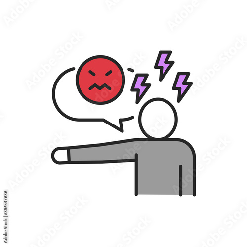 Hatred line color icon. Sign for web page, mobile app