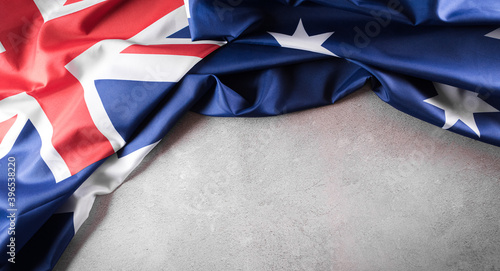 Wallpaper Mural Happy Australia day concept. Australian flag against old stone background. 26 January. Torontodigital.ca