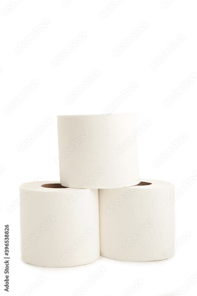 Toilet paper close-up isolated on white background Toilet paper close-up isolated on white background