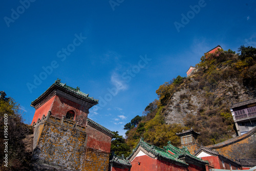high view of Golden Palace (Palace of Harmony) is located on the highest peak in Wudang.