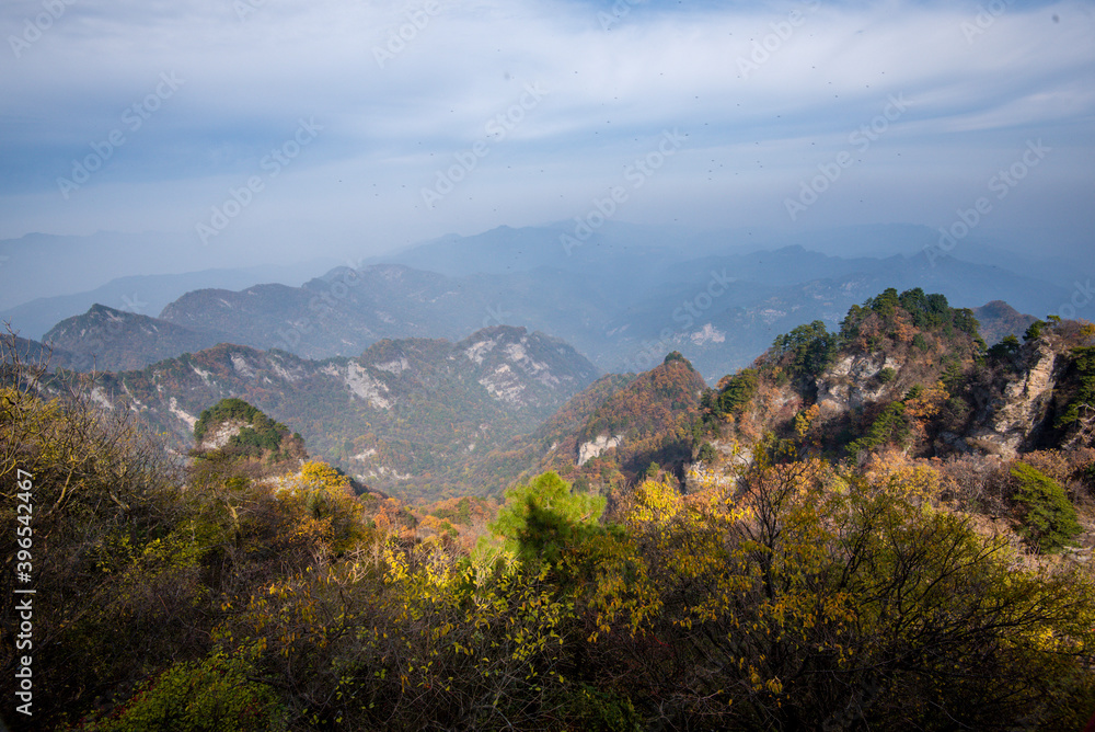 High view of Golden Palace (Palace of Harmony) is located on the highest peak in Wudang.