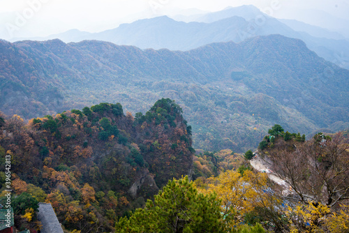High view of Golden Palace (Palace of Harmony) is located on the highest peak in Wudang. © Nhan